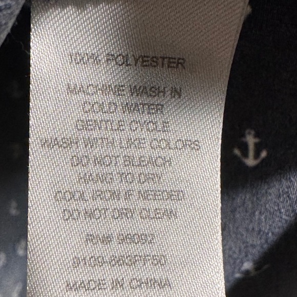 Lila Rose Womens‎ Top Large Navy Blue Anchor Blouse Coastal Sailor Nautical Work - Picture 4 of 6